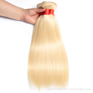 Wholesale Vendor Shedding Free Blonde Hair Extension 613 Virgin Hair Bundles With Closure